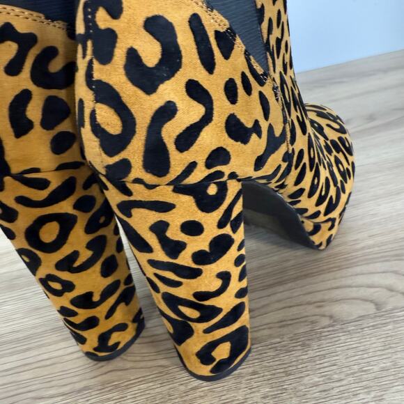 Unbranded Womens Leopard Print Platform Chunky Booties Size 9 Animal Print Club - Picture 9 of 10